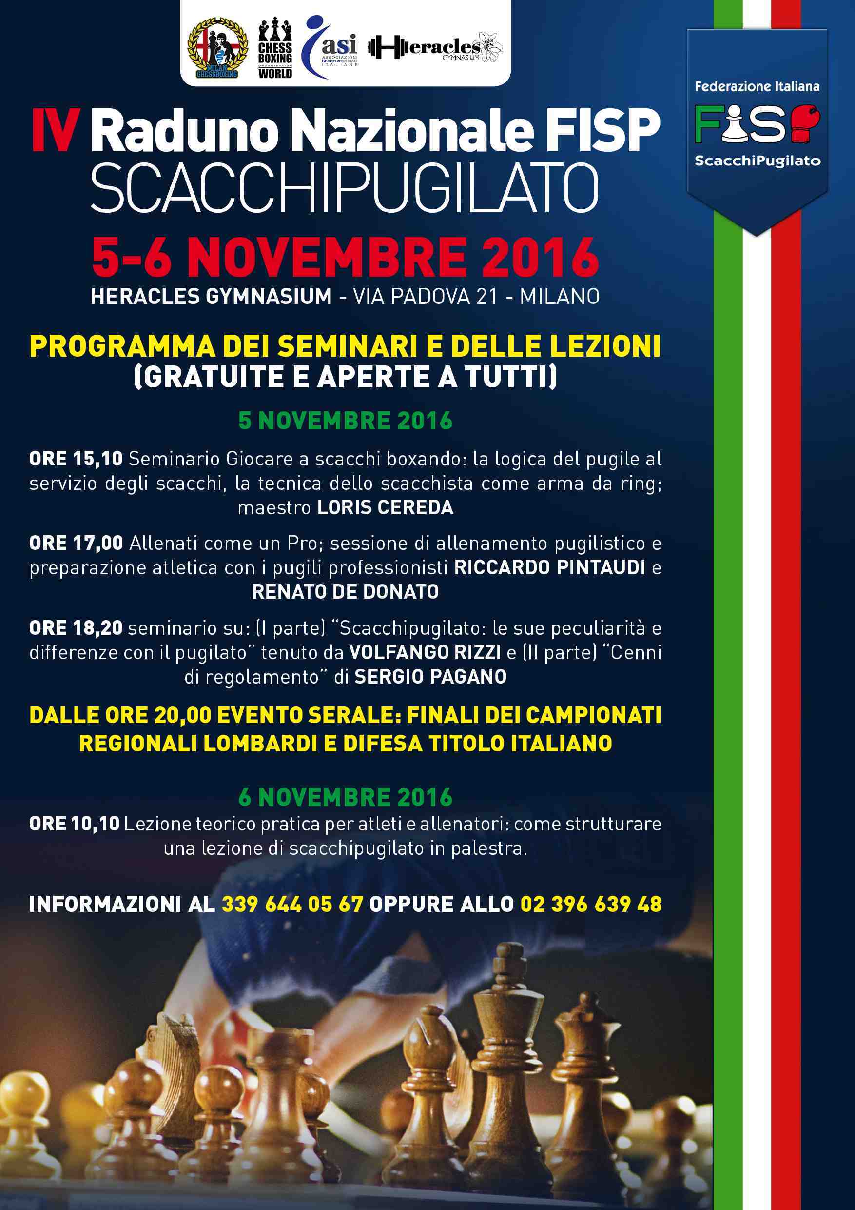 IV Raduno Nazionale FISP: il programma del 5 e 6 novembre.