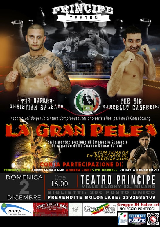 Titolo Italiano dei pesi medi di chessboxing al Teatro Principe.