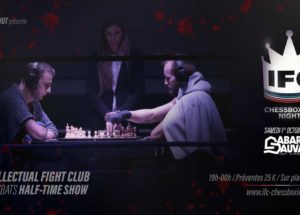 Il campione italiano Borrelli e l’arbitro Rizzi sul ring a Parigi.
