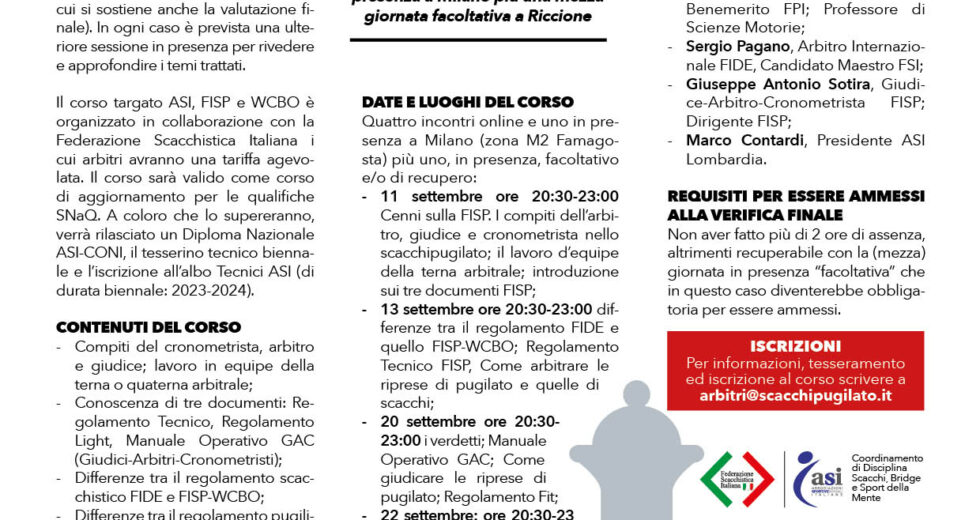Apprendisti arbitri: conclusa la fase online si passa a quella in presenza.